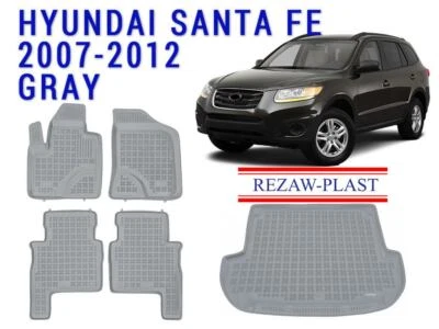 REZAWPLAST Floor Mats & Trunk Mat for 2007-2012 Hyundai Santa Fe All Season Odor Foto 1 de 4