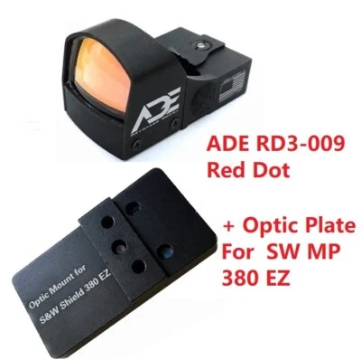 ADE RD3-009 Punto Rojo + + Placa de Montaje Óptico para Smith Wesson SW MP 380 Shield EZ Foto 1 de 4