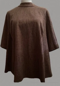 Current air Anthropologie Bette Tie Back Mock Neck Cotton Blend Stretch 1X - Picture 1 of 9