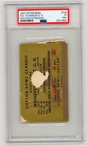 1er PRIMER TAZÓN DE ALGODÓN DEBUT ANTIGUO 1937 PSA TCU VS MARQUETTE RARO - Imagen 1 de 2