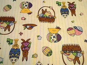 Mantel de vinilo vintage conejito de Pascua pollitos huevo 84 x 60 Grannycore Cottagecore - Imagen 1 de 6