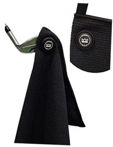 Magnetic Golf Towel for Golf Bags - Microfiber Golf Towels for Men & Black - Picture 1 of 8