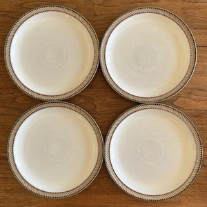 Vtg Denby Luxor Dinner Plates 10.25” England Colorful Rim Set of 4 - Picture 1 of 12