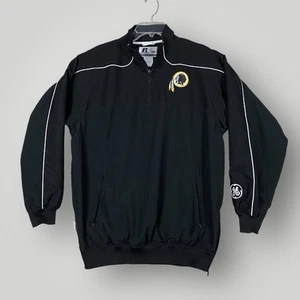 Russell Team Issue Washington Redskins Black 1/4 Zip Windbreaker GE Logo EUC - Picture 1 of 10