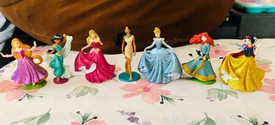 Lote de 7 Estatuillas Disney Princesa Brillo Set Juguetes Rapunzel Jazmín Aurora etc. Foto 1 de 4