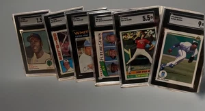 LOTE DE 6 TARJETAS DE BÉISBOL DE COLECCIÓN CON CLASIFICACIÓN SGC HOF BO JACKSON JIM PALMER CAL RIPKEN JR - Imagen 1 de 11