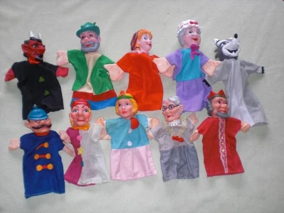 10 Kasperle Handpuppen - Wolf Jäger Teufel Kasper Theater Raritäten - Vintage - Bild 1 von 4