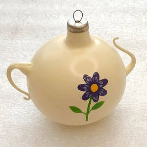 Vintage Glass Christmas Tree USSR Ornament Xmas Unique Restoration Decor Teapot - Picture 1 of 5