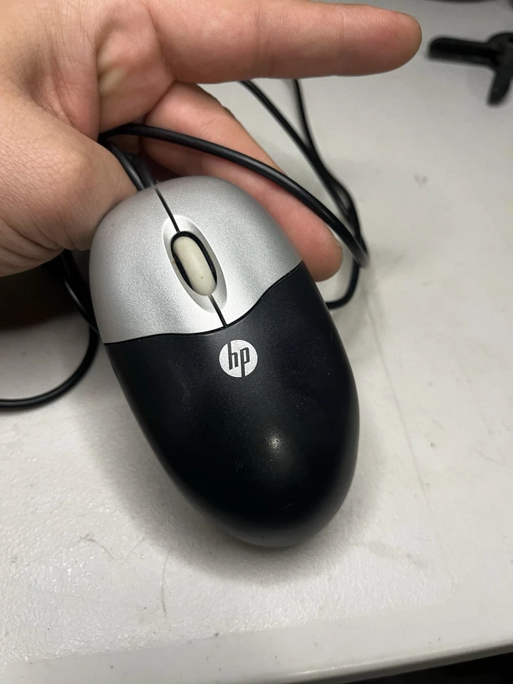 HP Vintage 2-Button Wired PC Mouse 6-Pin Mini-DIN PS/2 Connector M-S34 5182-8864 - Image 1 of 4