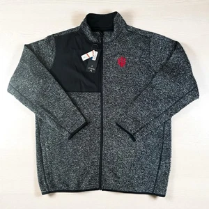 Indiana Hoosiers Antigua Fortune Full Zip Sweater Jacket Mens XL Gray Two Tone - Picture 1 of 10