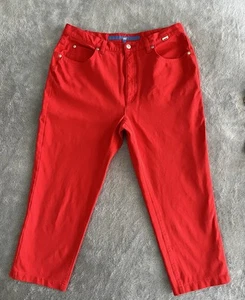 Escada Sport Women’s Cropped Pants Sz 42 Red Made In Italy Gc - Picture 1 of 10
