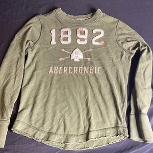 Abercrombie Kids Long Sleeve Shirt, Green, Boys Size Small - Picture 1 of 5