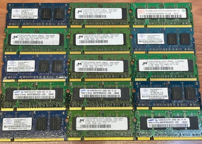 512MB PC2-5300s PC5300 DDR2 667Mhz 2Rx16 200pin Memory [LOT OF 13] - Image 1 of 4