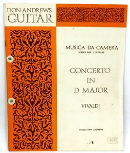 MUSIC DA CAMERA Series for 2 Guitar Concerto in D Major VIVALDI Sheet Music Book - Picture 1 of 7