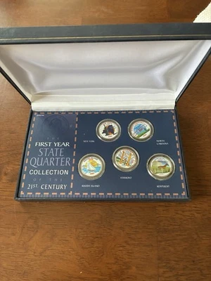 1999 Complete Colorized Set of State Quarters  On Display Card with Box - Image 1 of 2