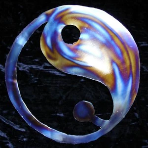YIN YANG Símbolo Taoísmo Metal Pared Acento Arte Decoración - Imagen 1 de 1