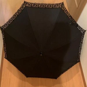 Yves Saint Laurent Logo Lace Parasol Black RARE - Picture 1 of 5