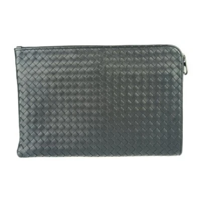 Bottega Veneta Clutch Bag Intrecciato VN Document Case 406021 Black Leather - Image 1 of 4