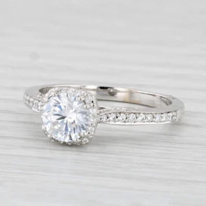 Nuovo Tacori Semi Montatura Halo Anello di Fidanzamento 18k Oro Bianco Diamante - Foto 1 di 11
