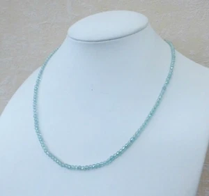 Apatit Edelsteinkette 47cm Halskette -  3mm facettierten Perlen - Collier - Bild 1 von 8