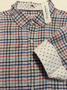 Tommy Bahama Haku Check Linen Shirt Men Large NWT MSRP $135 - Picture 1 of 2