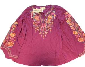 Savanna Jane Top 2x Purple Violet Tassels Boho Embroidered New w Tags - Bild 1 von 8