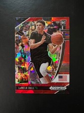2020 Panini Prizm Draft Picks LaMelo Ball RC Red Cracked Ice #3 Hornets Rookie