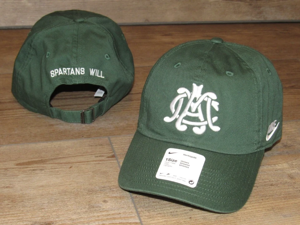 Boné Nike Michigan State Spartans Heritage 86' algodão com alça tamanho masculino - Imagem 1 de 1