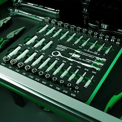 Socket Set 1/4" Drive � 52-Piece SAE/Metric with Ratchet and EVA Foam Storage - Image 1 of 4