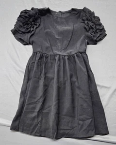 Girls Dress Size Large Black with Raffle Sleeves and Zipper - Picture 1 of 7