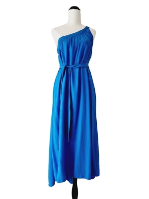 WITCHERY Blue One Shoulder Midi Dress SIZE 6 grecian - image 1 of 4