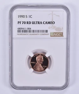 PF70RD UCAM Proof 1990-S Lincoln Memorial Cent NGC Brown Label - Picture 1 of 5