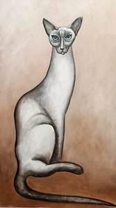 PAINTING Original Oil canvas CONTEMPORARY modern ART by Pronkin 2025 SIAMESE - Picture 1 of 4