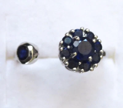 Сапфир спиннинг цветок кольцо / размер 6, 7, 8/ 925 пробы / 1,1 карат - Изображение 1 из 4