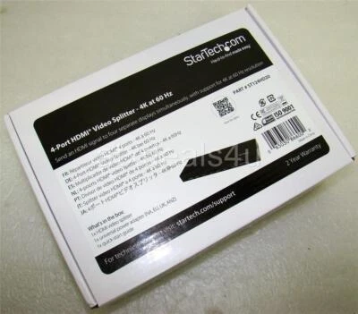 StarTech ST124HD20 4-Port HDMI 4K Video Splitter New - Image 1 of 4