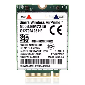 SIERRA EM7345 04X6014 4G LTE WWAN Card for Thinkpad X250 X1C W550 T450 X240 T440 - Picture 1 of 9