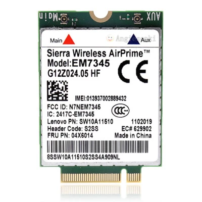 SIERRA EM7345 04X6014 4G LTE WWAN Card for Thinkpad X250 X1C W550 T450 X240 T440 - Image 1 of 4