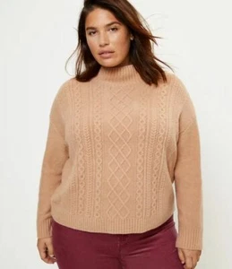Neu mit Etikett Loft Plus Rollkragenpullover mit Zopfmuster - Fresh Camel - Größe 20/22 - Bild 1 von 1