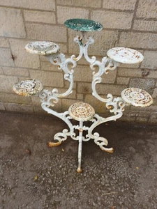 Victorian cast iron jardiniere flower pot stand garden hall conservatory 6 shelf - Picture 1 of 8