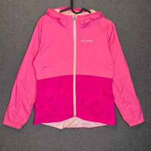 Columbia Jacket Youth Girls Large Pink Casual Outdoor Rain Zip Up - Picture 1 of 8