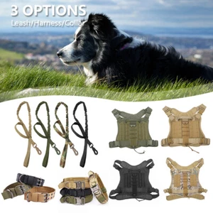 Tactical Dog Training Harness Vest/ Leash Lead/ Collar For Working Military Dog - Picture 1 of 42
