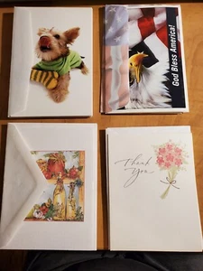 Lot of 10  assorted Blank note card +3 "Thank You" Cards 4"X5" Loose - Picture 1 of 2
