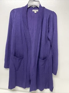 Zenana Outfitters Dark Purple Long Cardigan Sweater Size M Pockets - Picture 1 of 6
