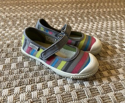 KEEN Tots Maderas MJ - Little Kids 8 - Striped Canvas Mary Janes Toddler Shoes - Image 1 of 4