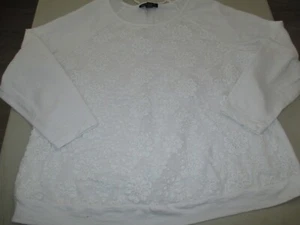 Womens white eyelet sweatshirt INC International Concepts Woman Plus size 3X - Picture 1 of 2