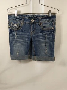 Amethyst Girls Shorts Denim Mid Rise Distressed Stretch Size 5 - Picture 1 of 9