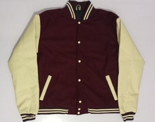 OFF WHITE Giacca Letterman Varsity abbigliamento atletico e casual materiale lana e maniche in pelle