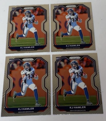 QTY (4) 2020 Panini Prizm Football KJ Hamler RC Rookie Base Prizm #315 Broncos - Image 1 of 4