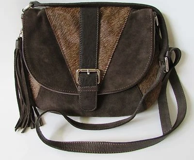 Bolso Bandolera Nardelli Italia Marrón Piel de Poni/Gamuza Nuevo sin Etiquetas Foto 1 de 4