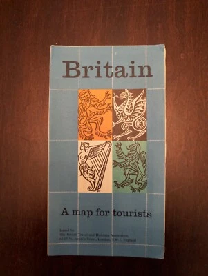 Britain A Map for Tourists Courtesy of The British Travel & Holidays Assoc. 1961 - Image 1 of 4